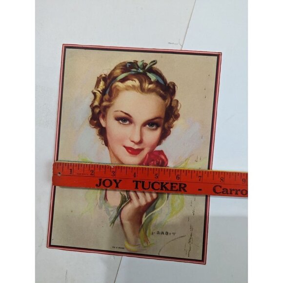 VINTAGE PIN UP To a rose ephemera  junk journal picture  10 X 7.5 inches - Picture 4 of 7